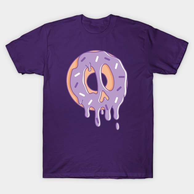 Dripping Donut Skull (Grape) T-Shirt by rarpoint
